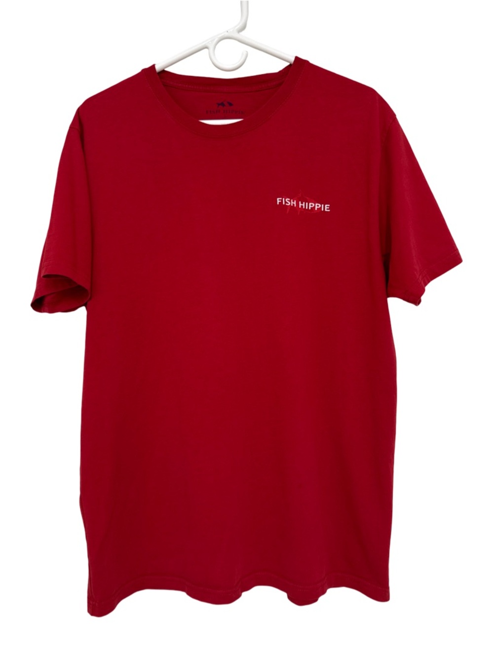 Fish Hippie Co. Logo Crew Neck T-Shirt Men’s Large Red